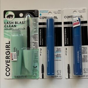 3x COVERGIRL Black Mascara Lash Blast Professional